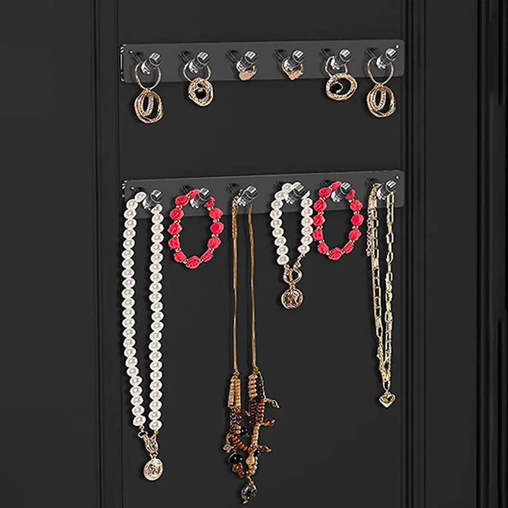 2Pcs Acryl Halskette Halter Wand Halterung Schmuck ganizer Armband Rack Lagerung Display Leichte Robuste Home Store