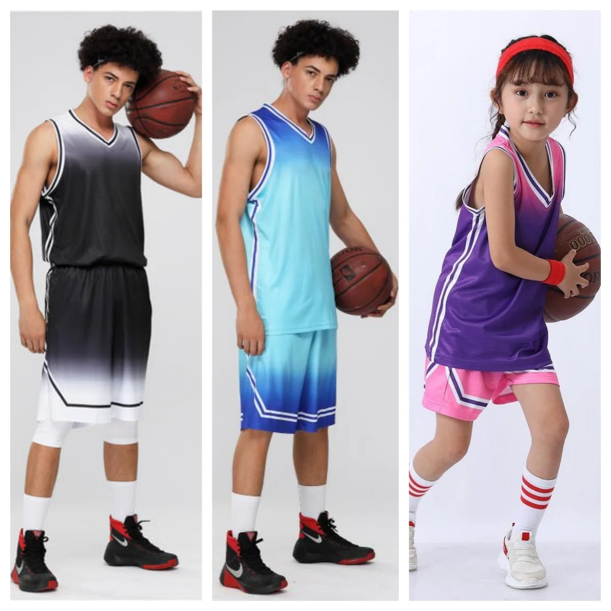 

Hot Basketball Jersey Set for Men Kids Blank High Quality Sports Clothes College Man Training Basketball Uniforms Sportswear