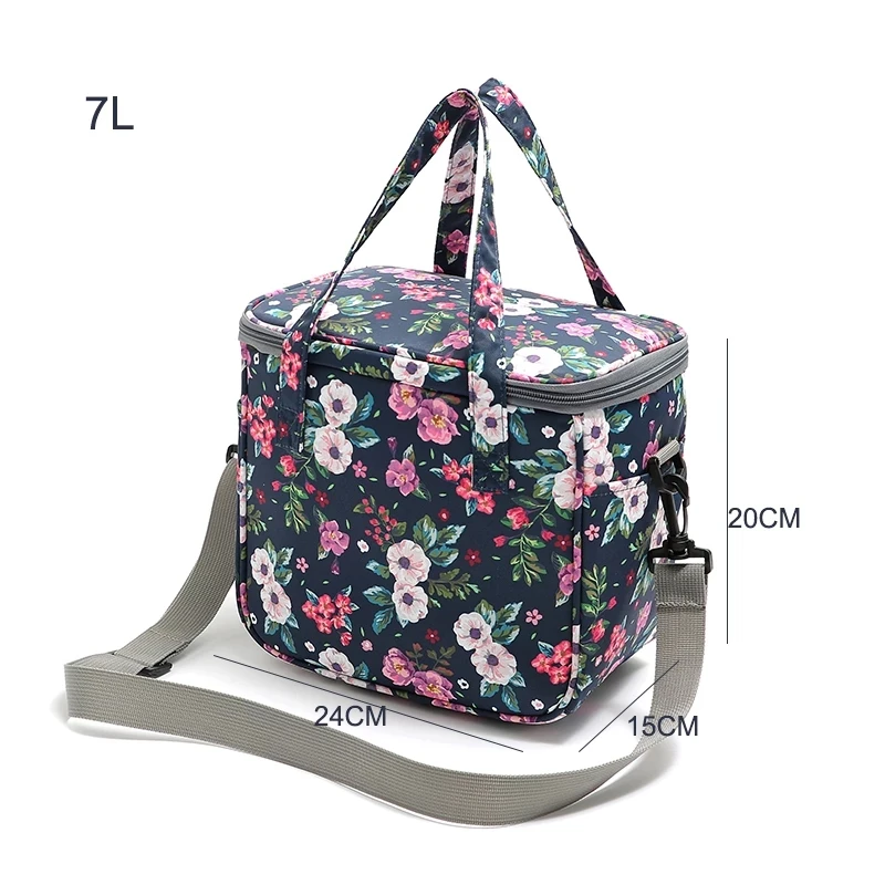 SANNE New Colorful Fashion 7L Cooler Food Lunch Bag Thermal Diagonal Portable Waterproof Insulated Thermal Ice Picnic for Family