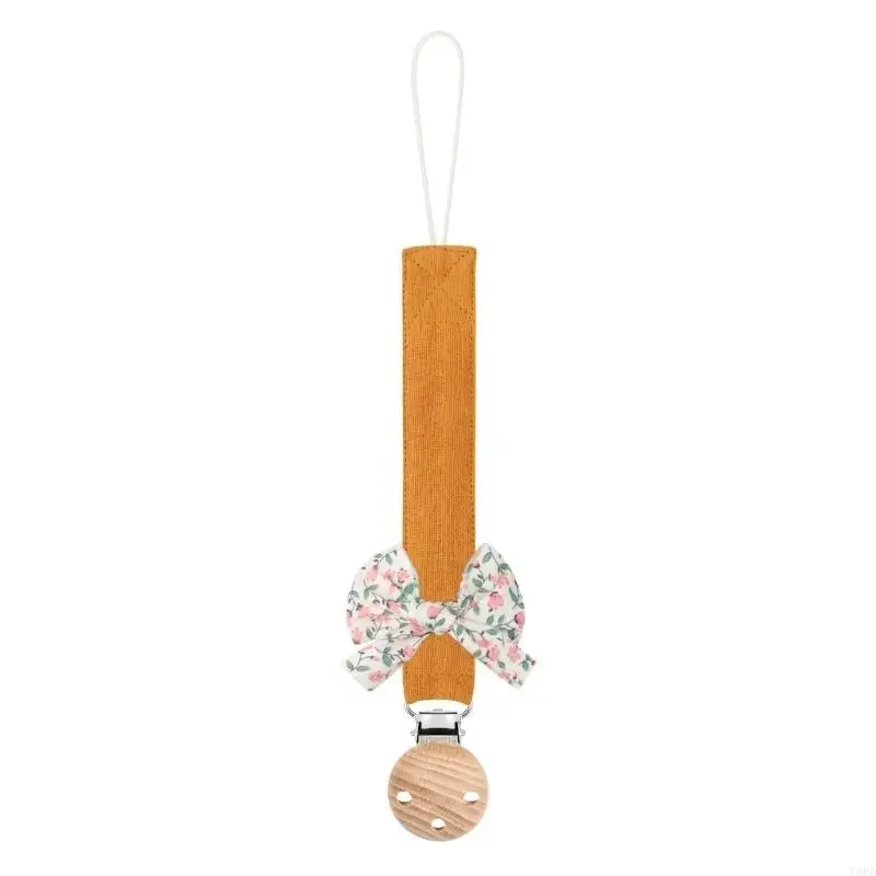 

Y88D Pacifier Chain Pendant Pacifier Clip Holder Lovely Bowknot Decor Crib Hanging Decorations Infant Pacifier Accessories