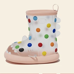 Rainbow Shark Children's Rain Shoes Anti slip and Waterproof Boys and Girls Rubber Shoes Rain Boots Baby