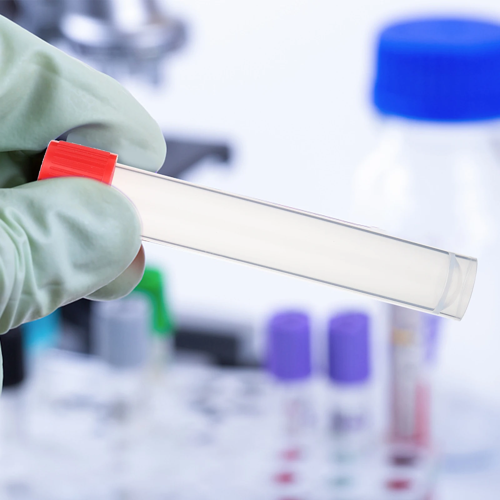 

20Pcs Disposable Sample Tubes Transparent Design Easy Grip Medical Inspection Centrifuge Tubes Test Tube Disposable Testing Tube