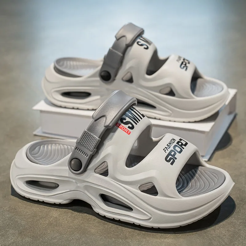 

Новые летние мужские уличные шлепанцы, пляжные сандалии, удобные мягкие сабо, мужская повседневная обувь, садовые туфли, мужские пляжные тапочки