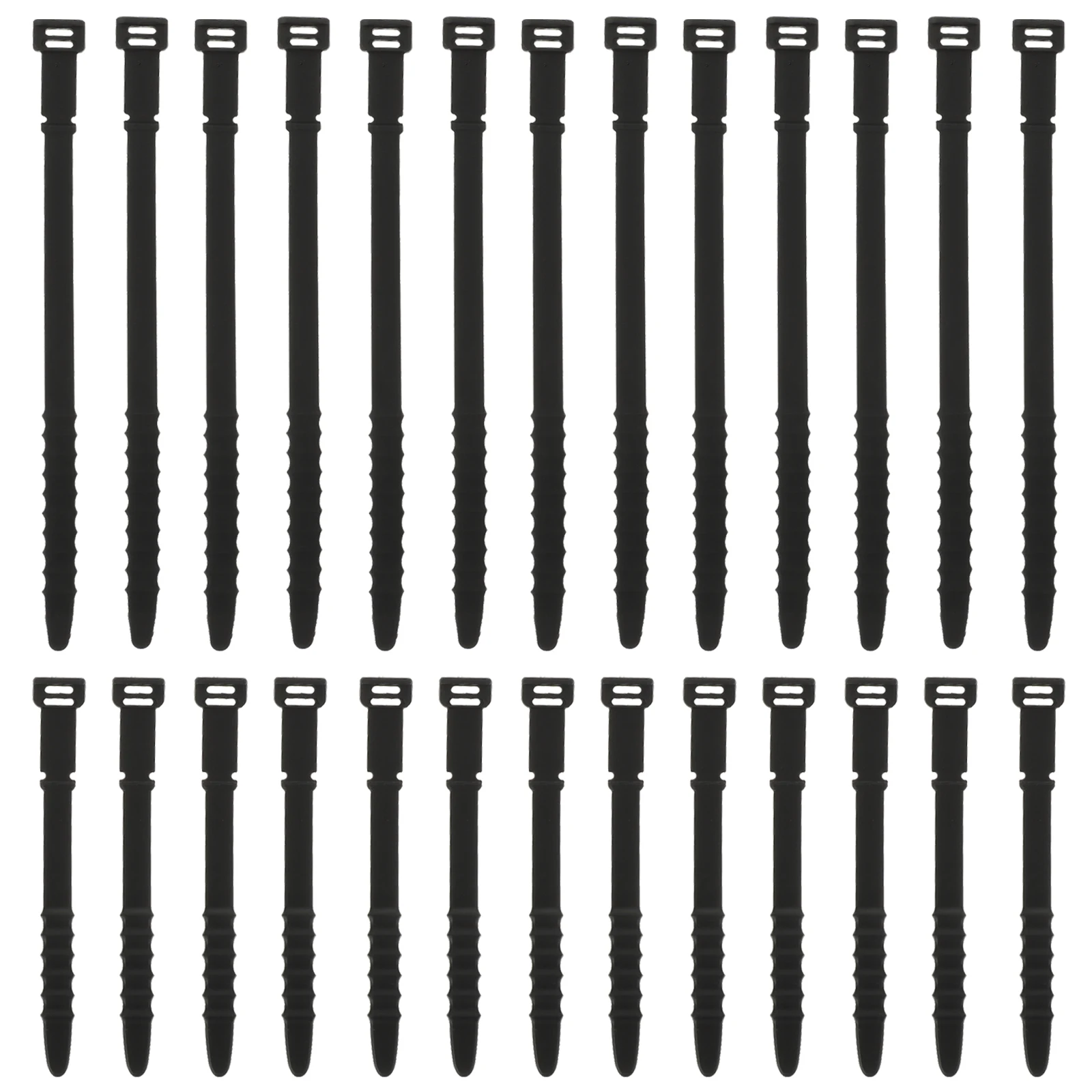 

40 Pcs Silicone Cable Ties Reusable Soft Rubber Wire Organizer Cord Management Strips Zip Ties 11cm Long Durability Strong