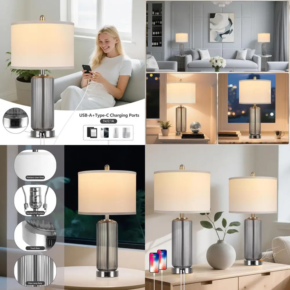 Pair Of 27 Grey Gla…