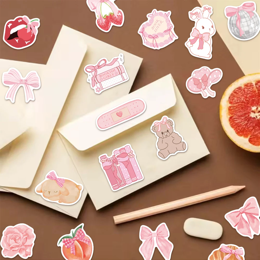 50PCS Pink Fun Park Scrapbook Graffiti Notebook DIY Luggage Motorcycle Skateboard Cartoon Graffiti Exquisite Stickers