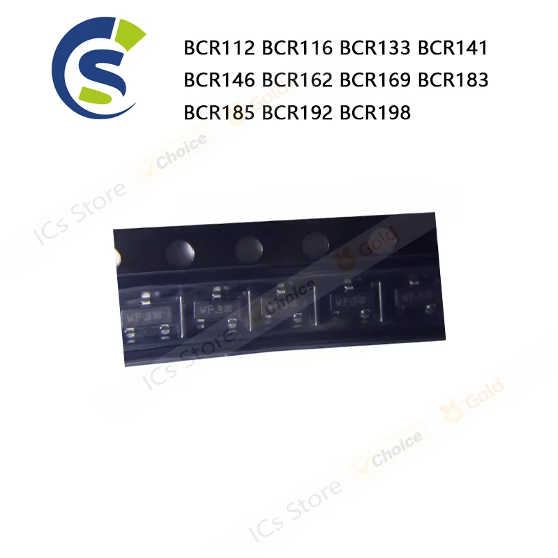 10PCS SOT-23 BCR112 BCR116 BCR133 BCR141 BCR146 BCR162 BCR169 BCR183 BCR185 BCR192 BCR198 E6327