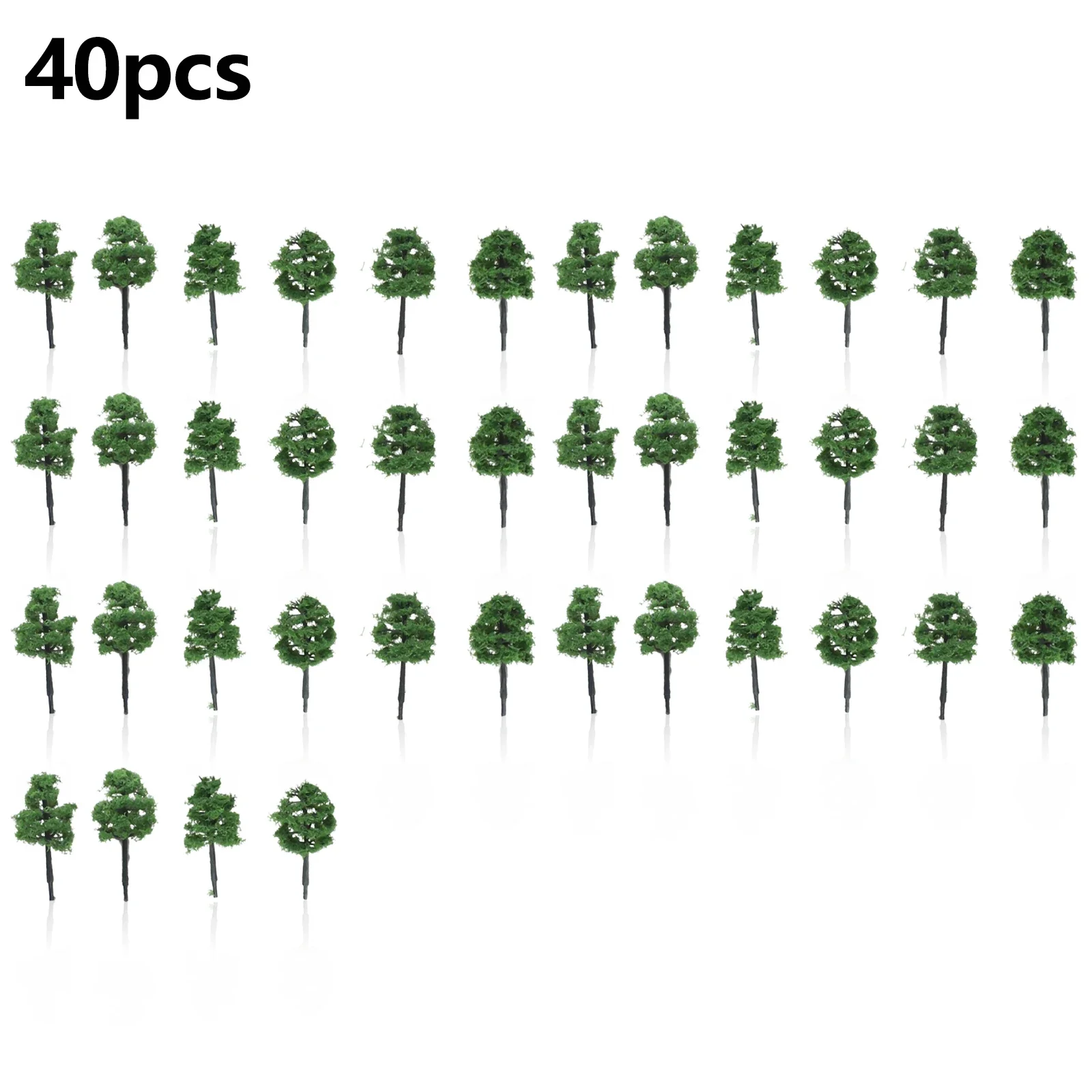 40Pcs Deep Green Model Trees For N Gauge Railway Building Scenery Layout Train Railroad Decoration Building Landscape