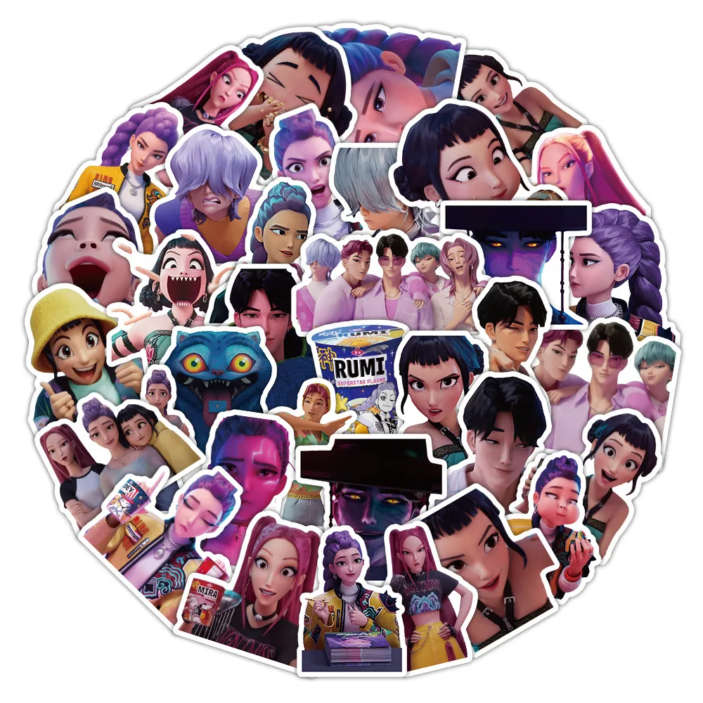 53-Piece Cool Witch Hunter Group Stickers - Decorative Decals for Notebooks, Phone Cases, Guitars (Anime Worlds Store)