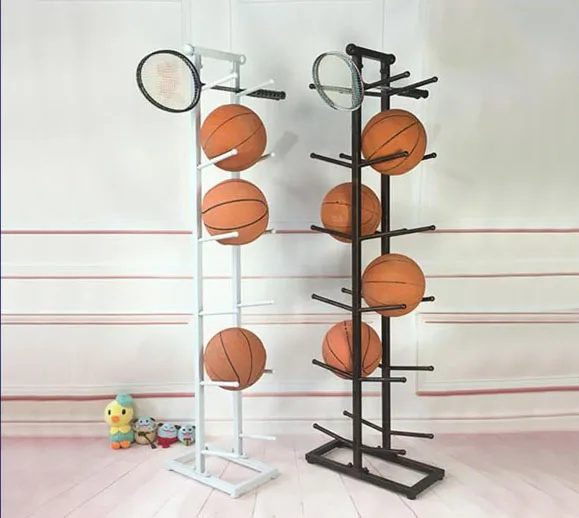Modern Metal Ball Rack Display Stand Sport Equipment Storage Rack with Basketball Display Stand Functional Store Display Stand
