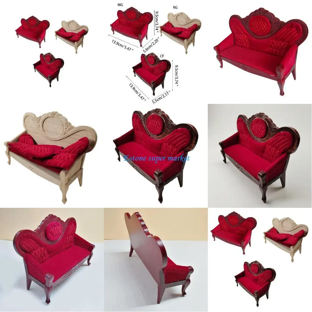 090B Mini Modelo Sofá Móveis Realistas para Casa Bonecas para Brincar Aniversário Meninas