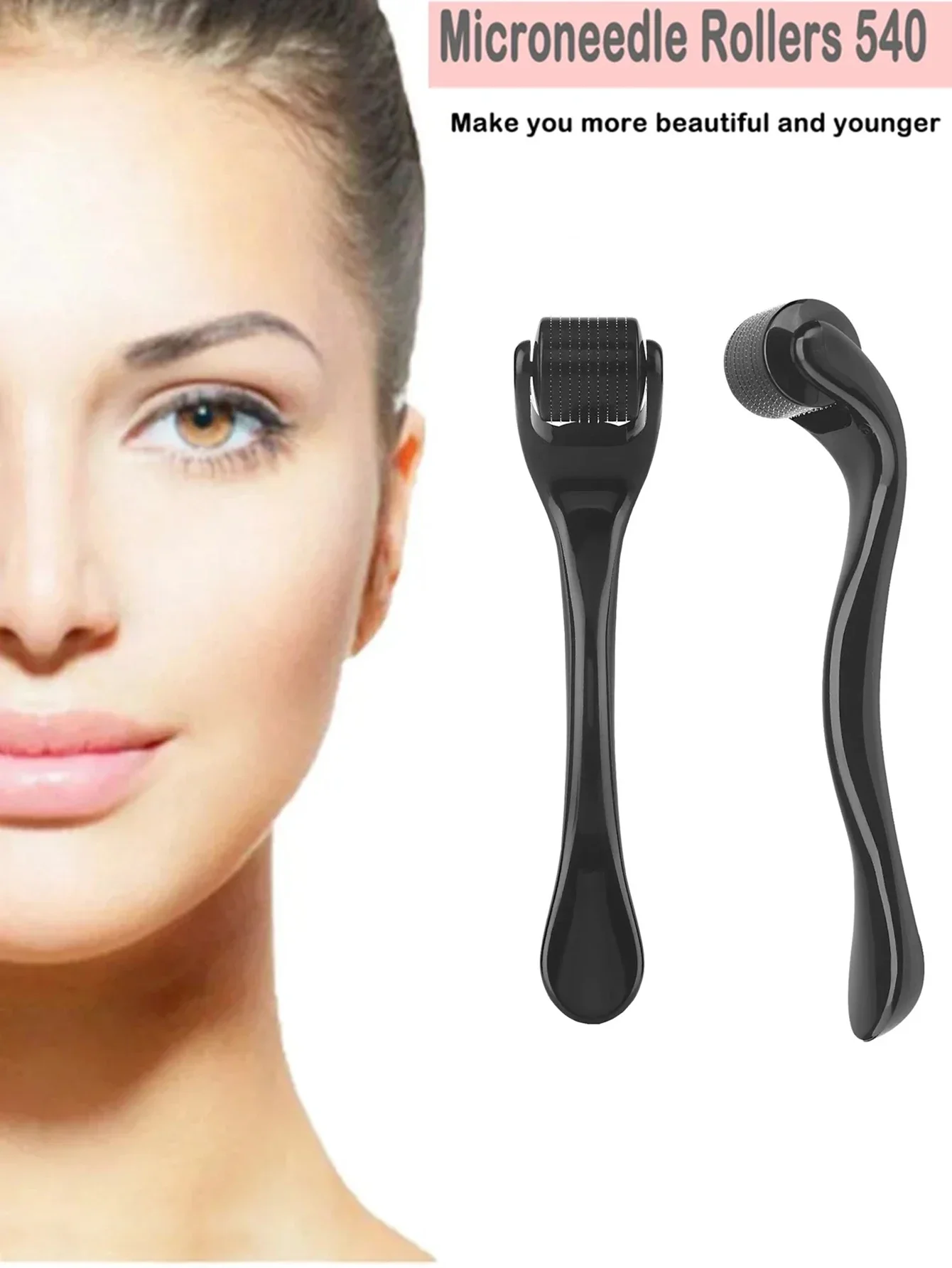 

1 шт. 540 микроигольные ролики, дерматологические дерма, микроиглы, титановые, помогающие волосам, смягчающие шрамы от прыщей, инструмент для ухода за кожей лица