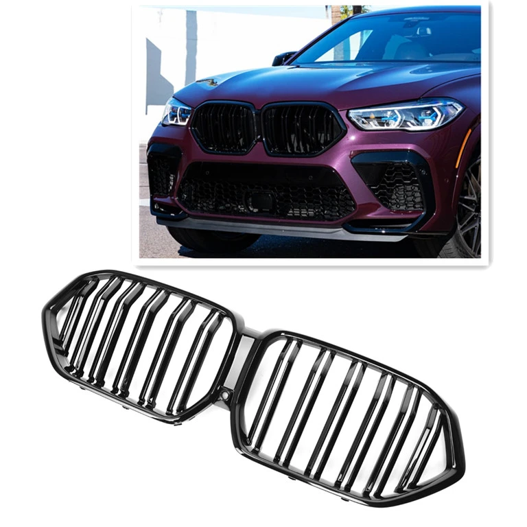 

Hot Sale G06 Car ABS Grill Glossy Black M Style Front Grille for X6 G06 2020+ Front Bumper Grille