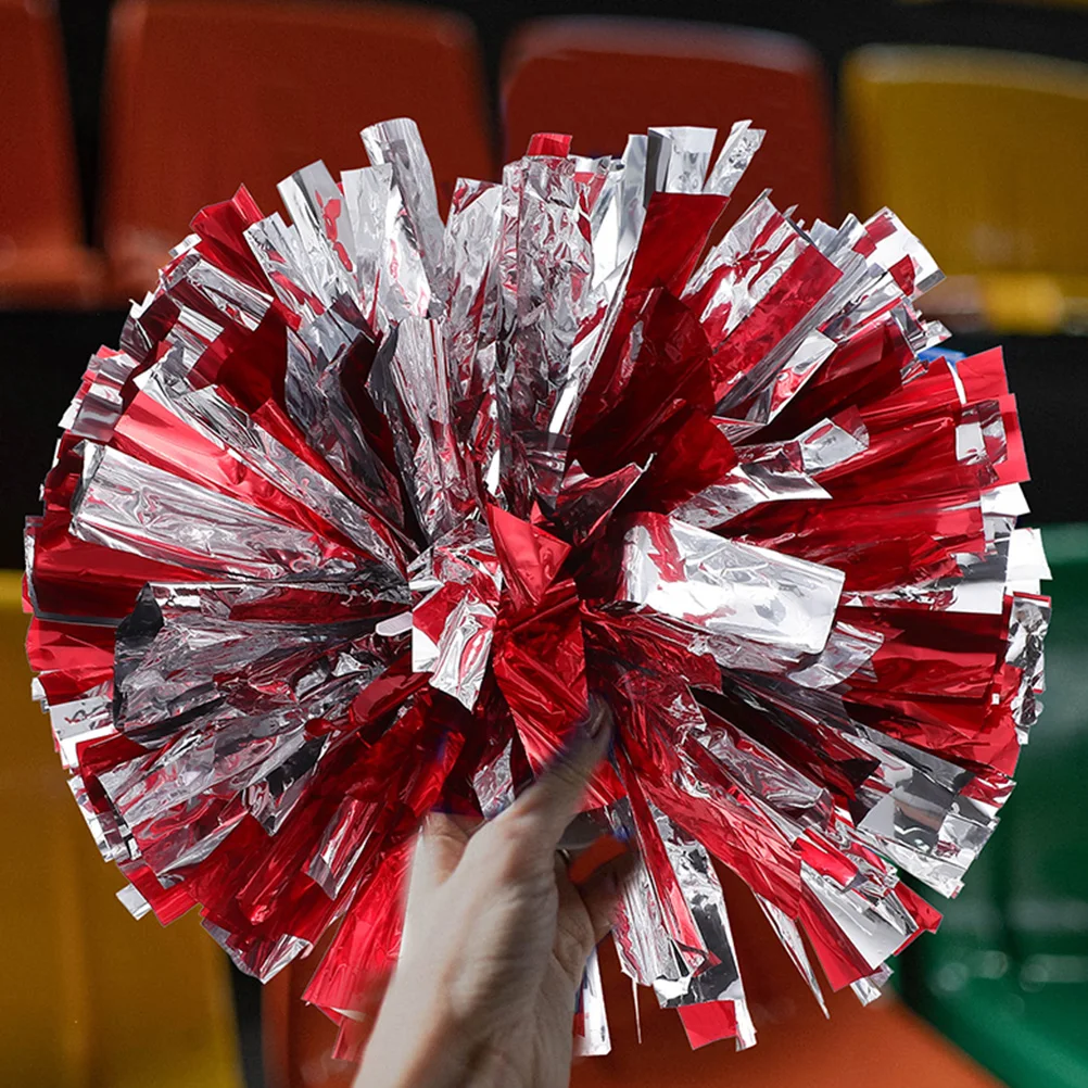 

3 Pcs 30cm Blue Silver Cheerleader Pom Poms Durable Practical Cheering Props for Sports Competition Performance