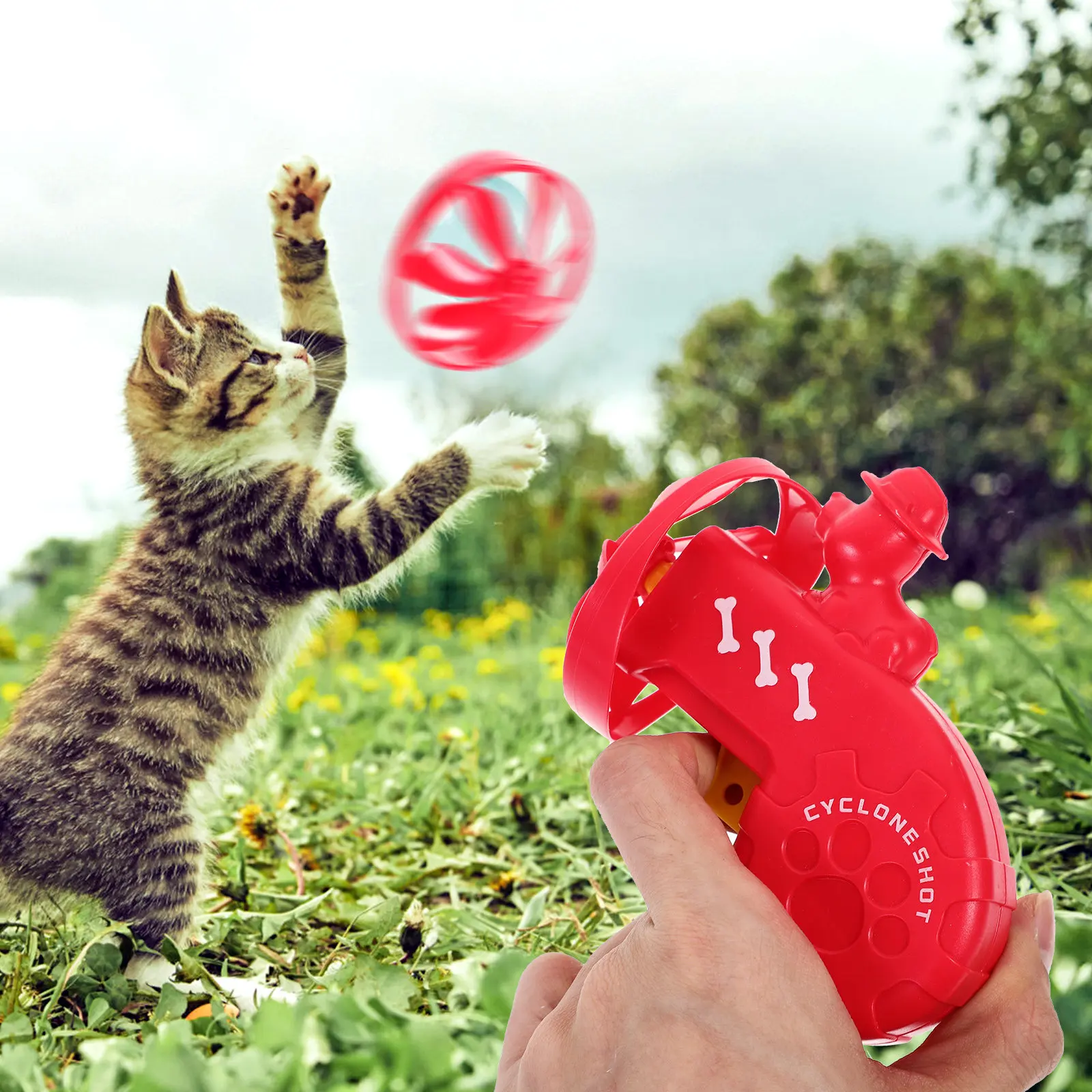 1Pcs Cat Fetch Plastic Flying Disc Saucer Interactive Chasing Exercising Play Game for Active Cats Fetch Pet Toy