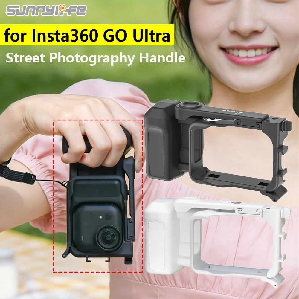 

Sunnylife For Insta360 GO Ultra Street Photo Vlog Grip Mount Street Photography Handle Rabbit Cage Ergonomic Design Grip Frame
