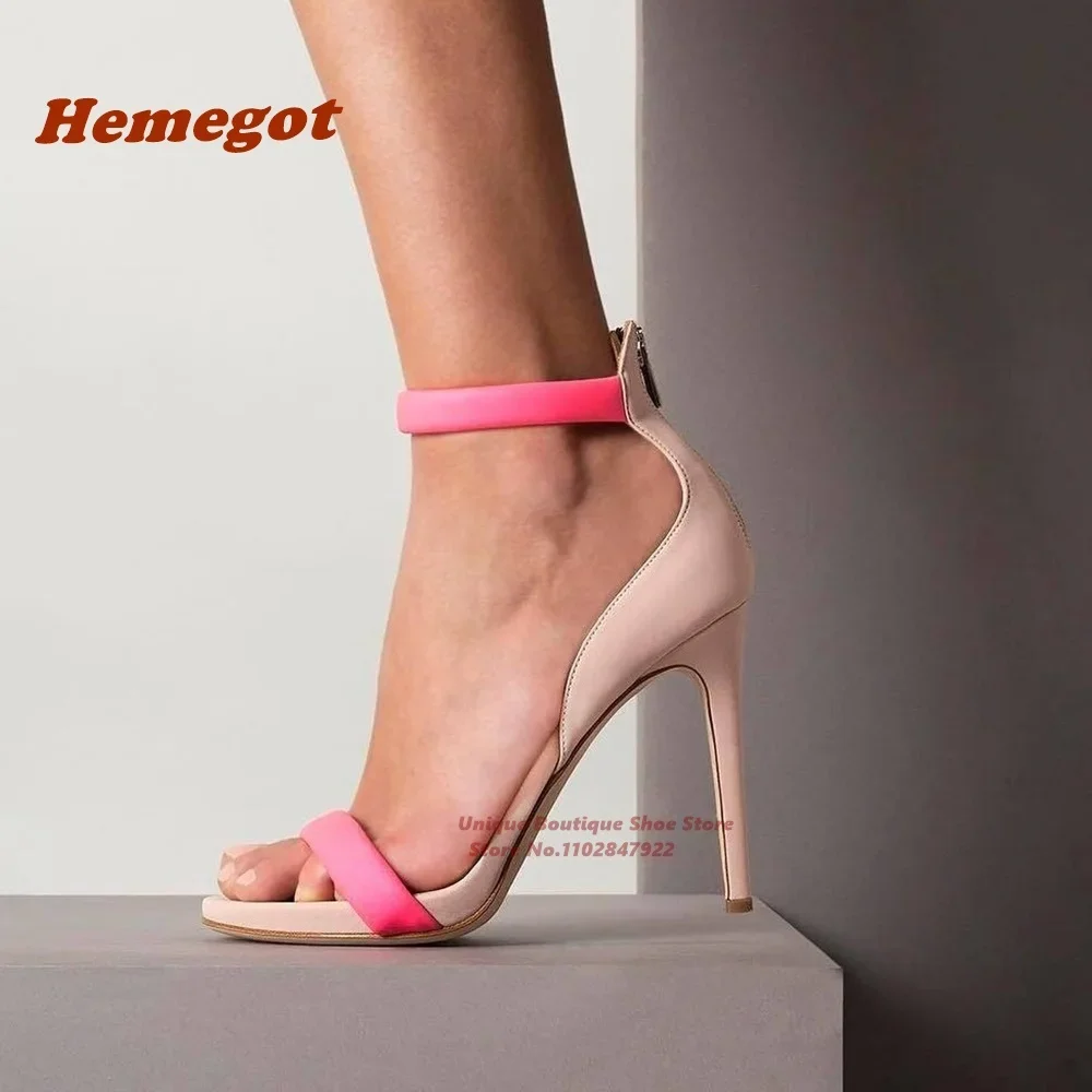 

Разноцветные сандалии с одним ремешком, с открытым носком, на тонком высоком каблуке, на молнии сзади, женская роскошная обувь на шпильке, новинка 2025, пикантная обувь