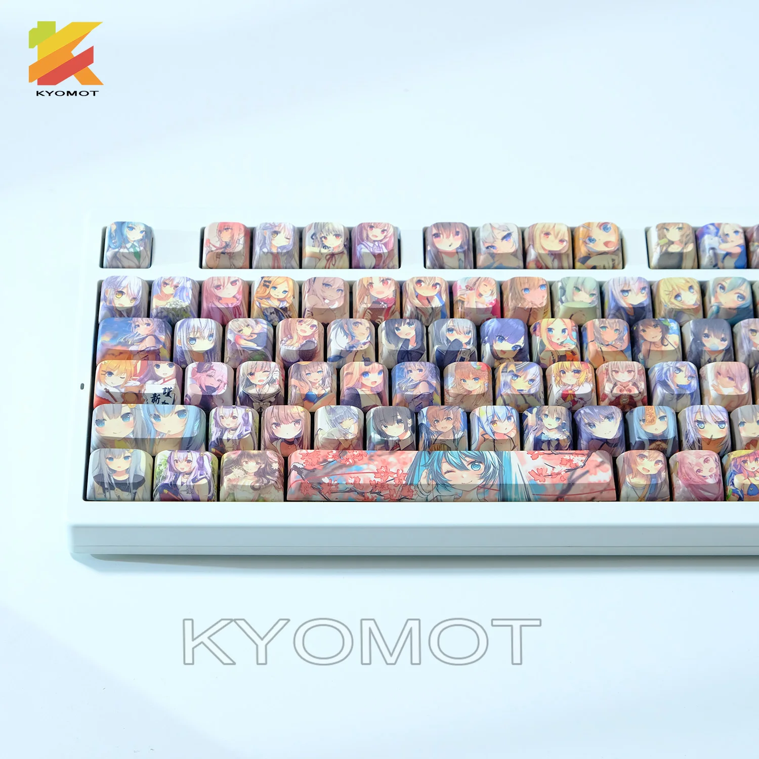 KYOMOT 125 Keys Collection of Color 2D Anime Girls PBT MOA Profile No Engraving Keycaps For MX Switch Game Mechanical Keyboard