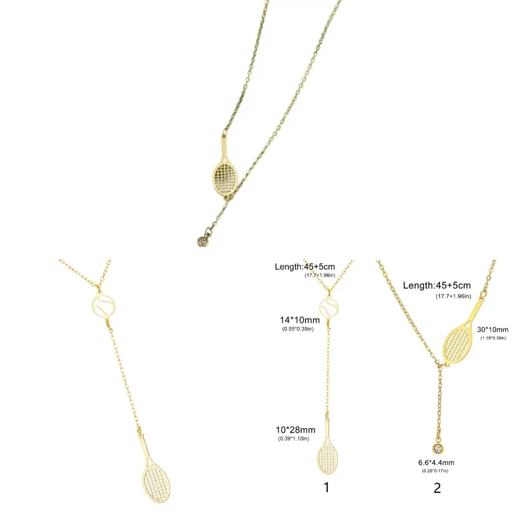  Alloy Tennis Racket Necklace Elegant And Comfortable For Daily Use
