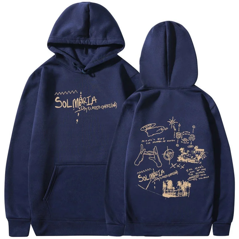 Eladio كاريون سول ماريا جولة 2025 الخريف الشتاء الرجال النساء المألوف الهيب هوب المتضخم فضفاض عادية نقية كنزة صوفية قطنية/بلوزة قطنية قطنية #4