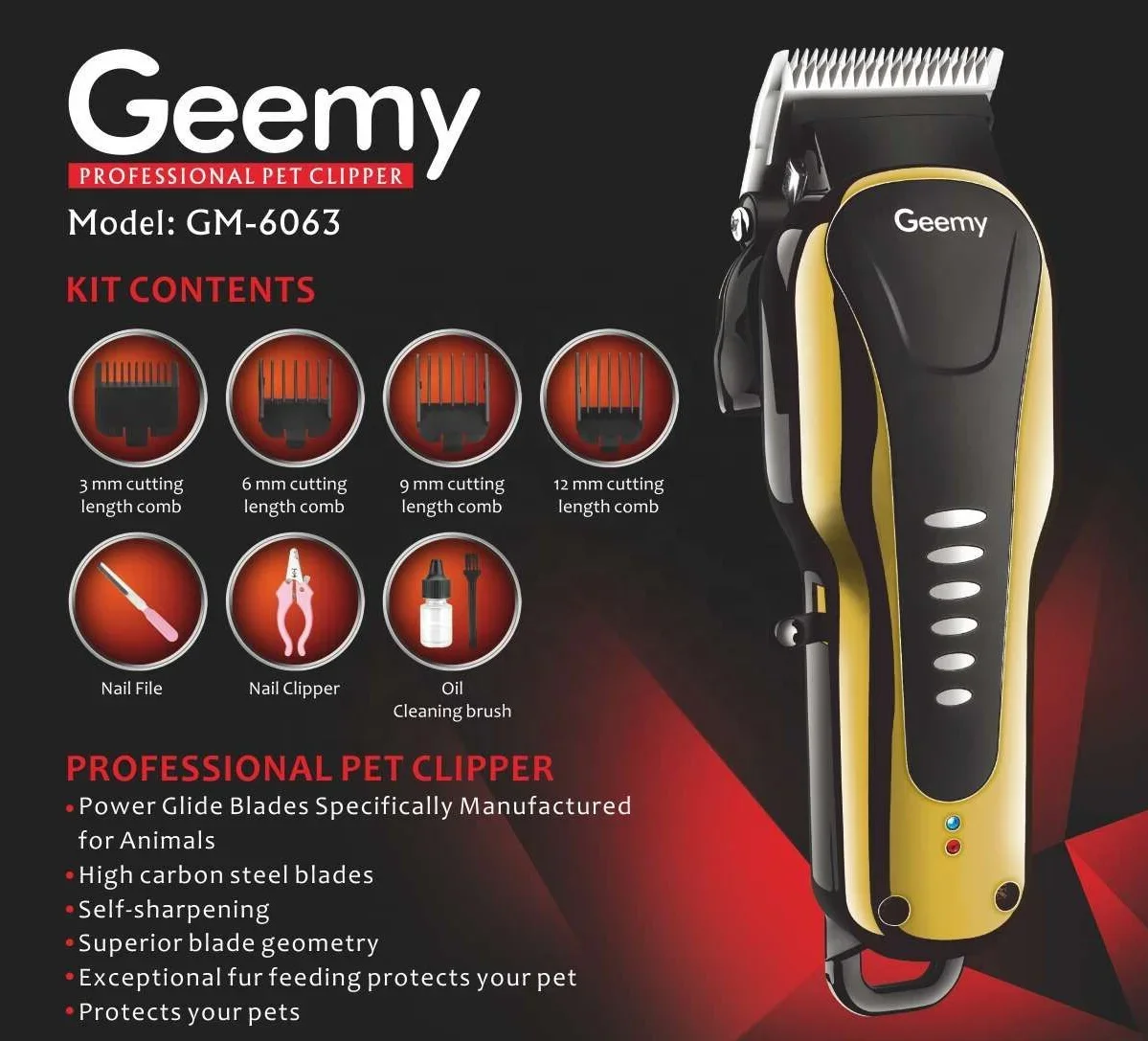 Professional Rechargeable Pet Hair Clipper Cordless Pet Hair Trimmer