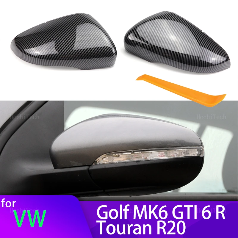 

Колпачки для зеркал заднего вида для Volkswagen VW Touran, MK6 Golf 6 GTI 2009-2019, зеркала заднего вида, зеркальная отделка, держатель, автомобильные аксессуары
