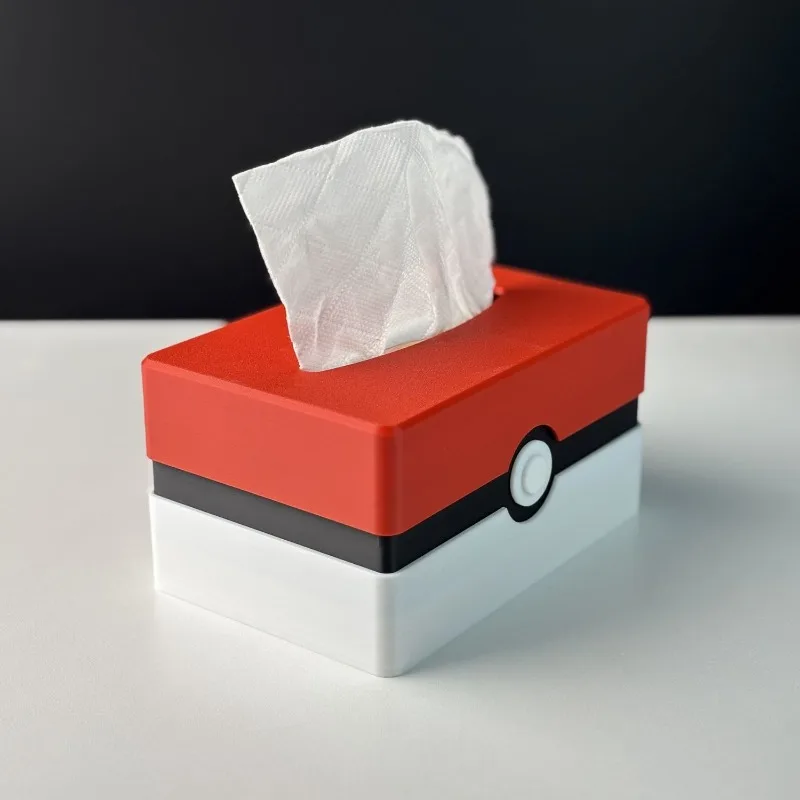 Cartoon Poke  Ball Tissue Box  Storage Napkin Holder Paper Case Desktop Tissue Holder Car Kitchen kids Room Tissue Box Gift view 4