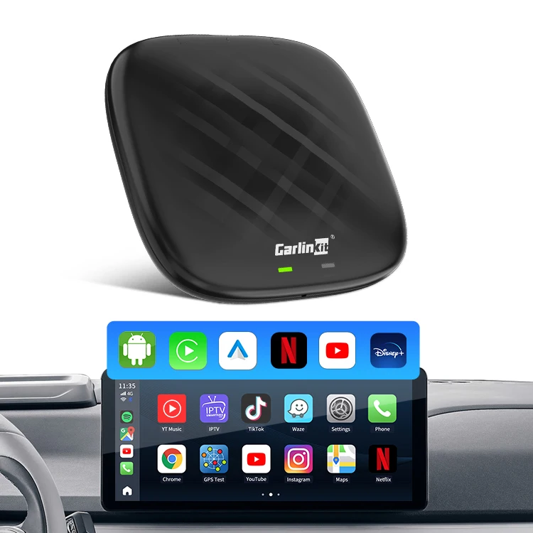 

New Arrival Carlinkit Portable 3 in 1 Dongle Wireless Carplay Streaming Ai Box youtube netflix Android 13 Adapter Carplay