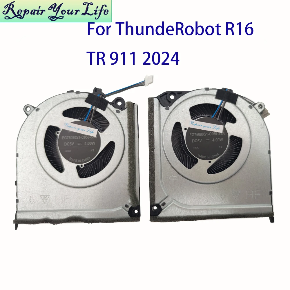 Laptop CPU GPU Cooling Fan For ThundeRobot TR 911 ZERO R16 2024 EG75090S1-C060 C050-S9A Notebook Cooler Radiator Processor Fans