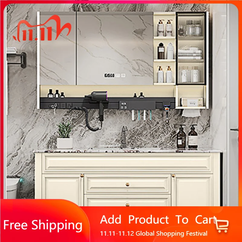 

Makeup Storage Luxury Bathroom Cabinet Nordic Mirror Toilet Space Home Wall Bathroom Vanity Shelf Funky Schrank Unique Furniture