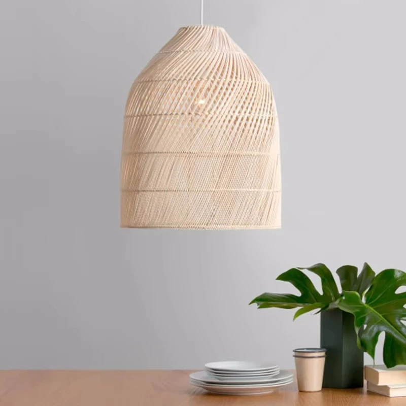 

Hand Woven Rattan Led Chandelie Japanese Wabi Sabi Restaurant Bar Hanging Lamp Home Loft Room Decor Retro Pendant Lights Fixture