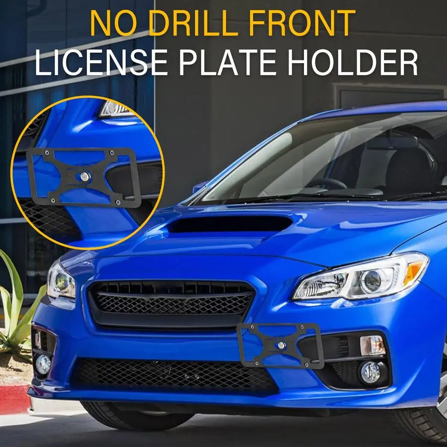 Drill License Plate Holder Compatible with Subaru WRX STI 20152016 Front Tow Hook License Plate Mount Bumper Bracket Holder Car