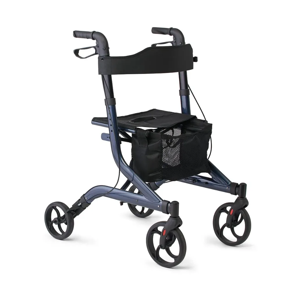 

Aluminum Euro Walker with Backrest 300 Lbs Navy Blue