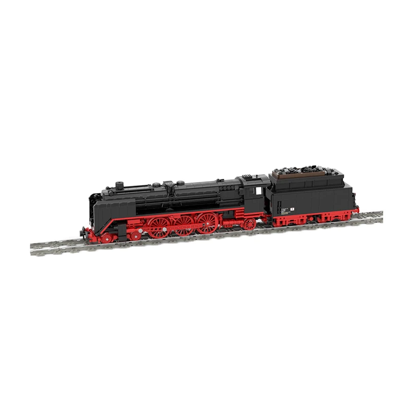 MOC Ferrovie tedesche Locomotiva a vapore del carrozza del treno Modello Building Block fai da te Tecnologia di assemblaggio Mattoni Giocattoli per regali