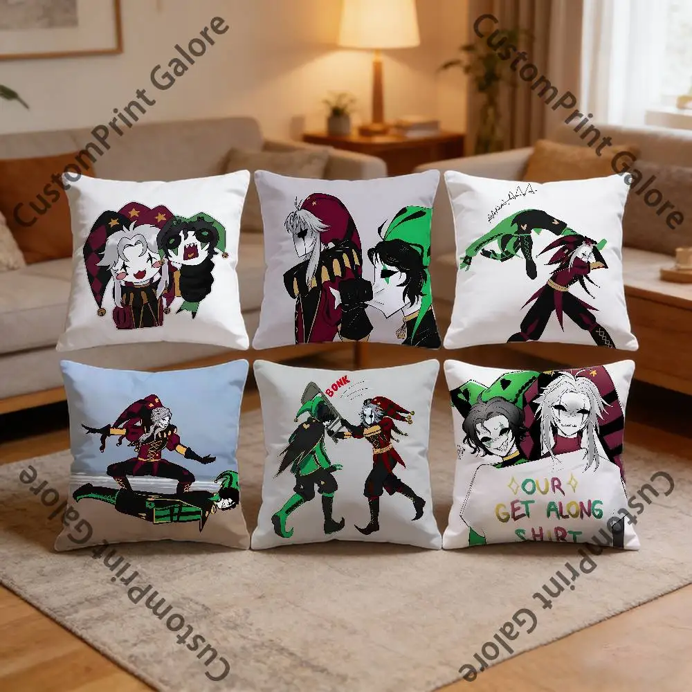 

P-Pierrot and H-Harlequin Square Throw Pillow Cover Multiple Sizes Soft for Sofa Bedroom Living Room Home Decorative