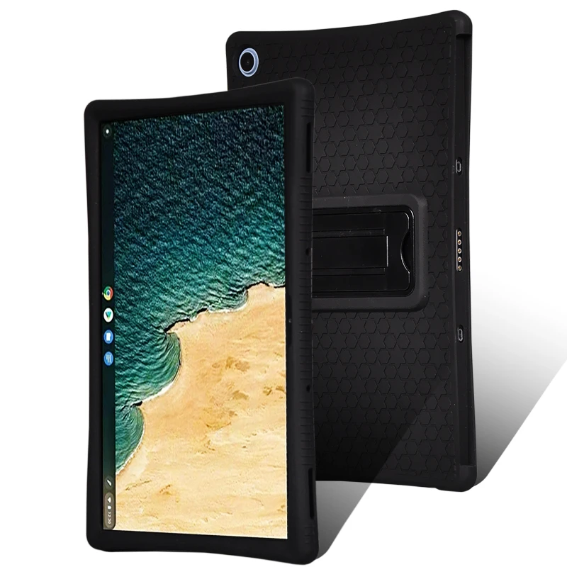 Silicone Protective case is Compatible with Lenovo Chromebook Duet 10.1 (CT-X636f))Four Corner Anti Drop Thick Tablet Protective