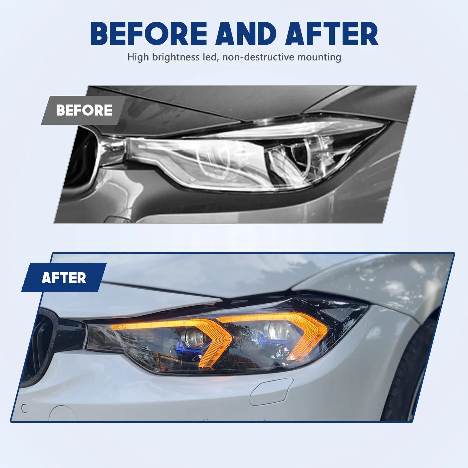 For BMW F30 Headlights 3-SERIES (F30 F35) 2013-2018 Led Car Light Accessories LED Streamer Turn Signal Headlight Assembly