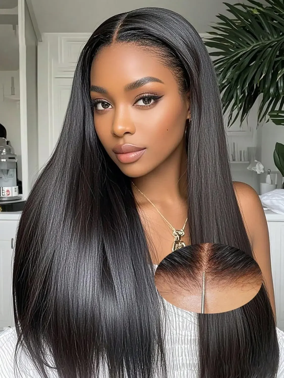 

Lealife 7X5 HD Lace Glueless Wigs Human Hair Pre Plucked Pre Cut Pre Bleached Knots,Wear and Go Glueless Wigs,Straight Lace Fron