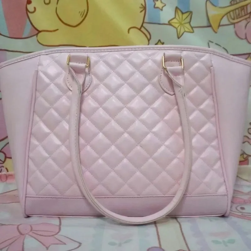 Sanrio Medieval Style Hello Kitty Tote Bag Cute Sweet Soft PU Leather Pink One Shoulder Handbag Women Large Capacity Travel Bag image 5