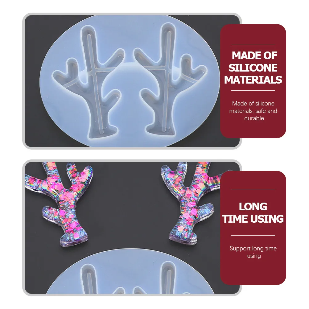 

Набор из 3 силиконовых форм «Оленьи рога»: гладкие, гибкие материалы для рукоделия, изготовления ободков, заколок, украшений из смолы