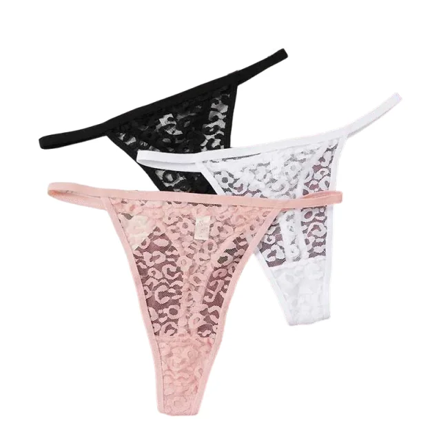 

KUCLUTsexis de tiro bajo para mujer, Tanga transparente de encaje, Tanga calada para mujer, tangas de lencería transpirables