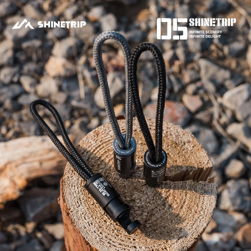 5PCS Outdoor Multifunctional Lanyard ShineTrip Piston Opening Clip Aluminium Alloy Lightweight Tactical Wind Rope Lanyard Buckle
