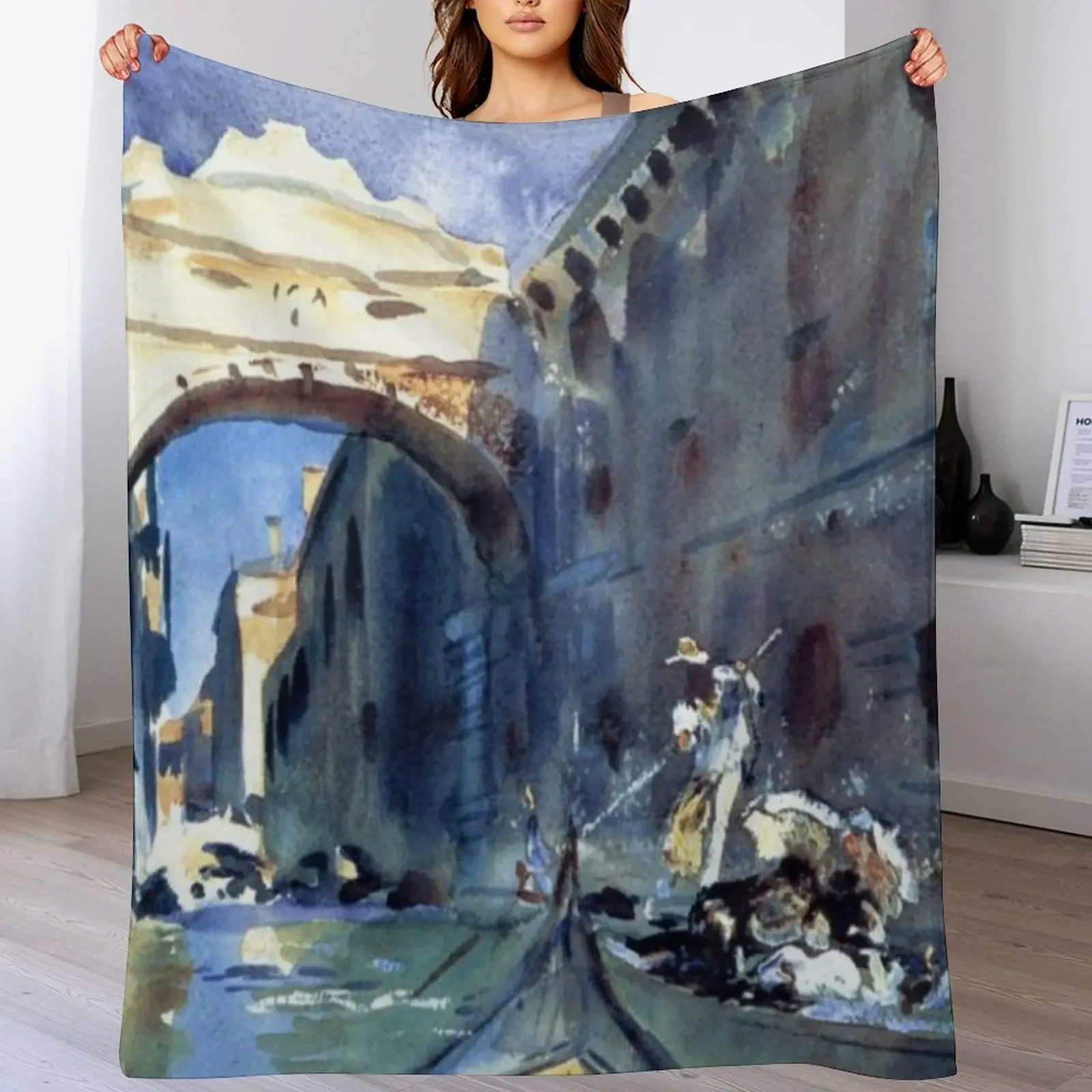 John Singer Sargent - The Bridge of Sighs Venice Throw Blanket wednesday Luxury St Blankets