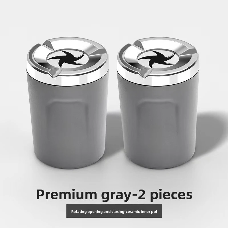 1/2PCS Premium Rotatable Flip Lid Car Ashtray, Heatproof Ceramic Liner, Universal Practical Auto Interior Accessories