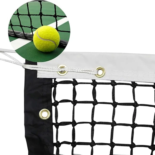 

Competition-Ready Heavy-Gauge square Knotted or Knotless Tennis Net with Steel Ground-Stakes for Stormy Weather
