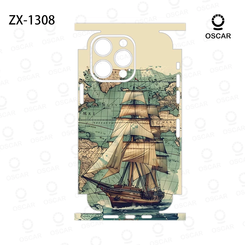 OscarSkinZ Wrap Voor iPhone 16 Pro Max Sticker 15 14 Plus Terug Film 13 12 Mini Beschermende sticker Zijframe Terug Protector