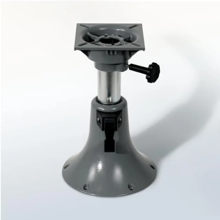 

Aluminum Adjustable Height Locking Boat Seat Pedestal with Flared Base 13 to 17 Inches for Boat Seats