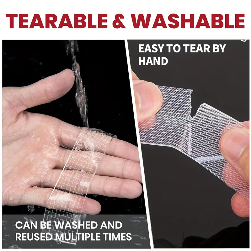 Industrial grade nano double-sided tape, removable without leaving any marks, made of PET transparent material