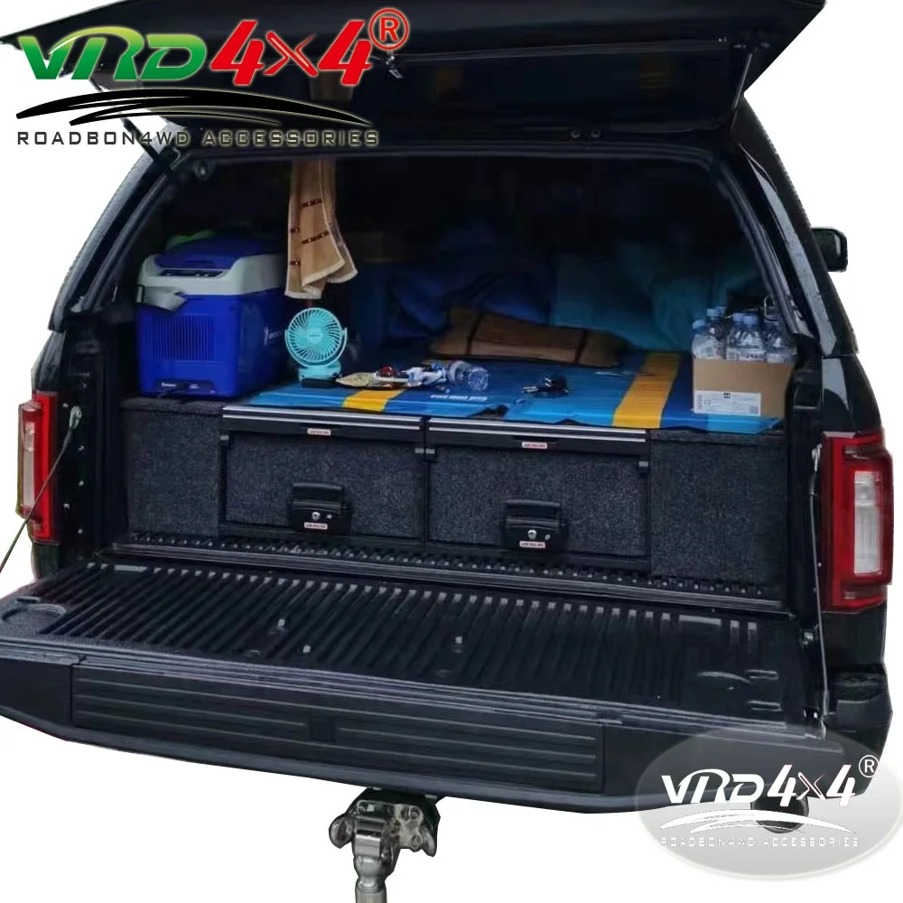 VRD4X4 Pickup Trucks Draw System F-150 Car Storage Drawer Auto Roller Drawer For Ford Raptor Ranger F250