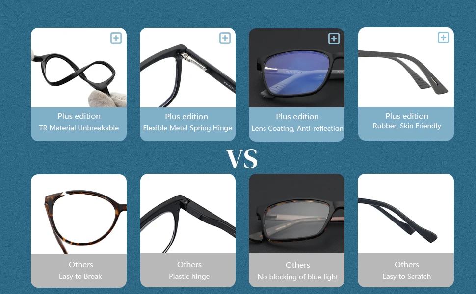 BLUEMOKY Anti Blue Light Reading Glasses For Men Women,Sport Square Frame Readers Anti Glare Computer Eyewear